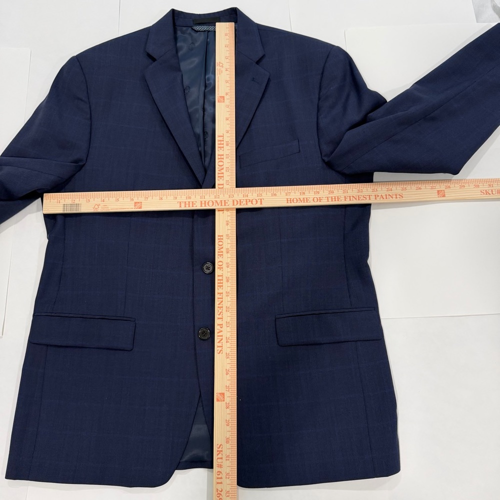 Lauren Ralph Lauren Blue Windowpane Plaid Wool Blend Sport Coat Blazer 44L - Picture 9 of 15
